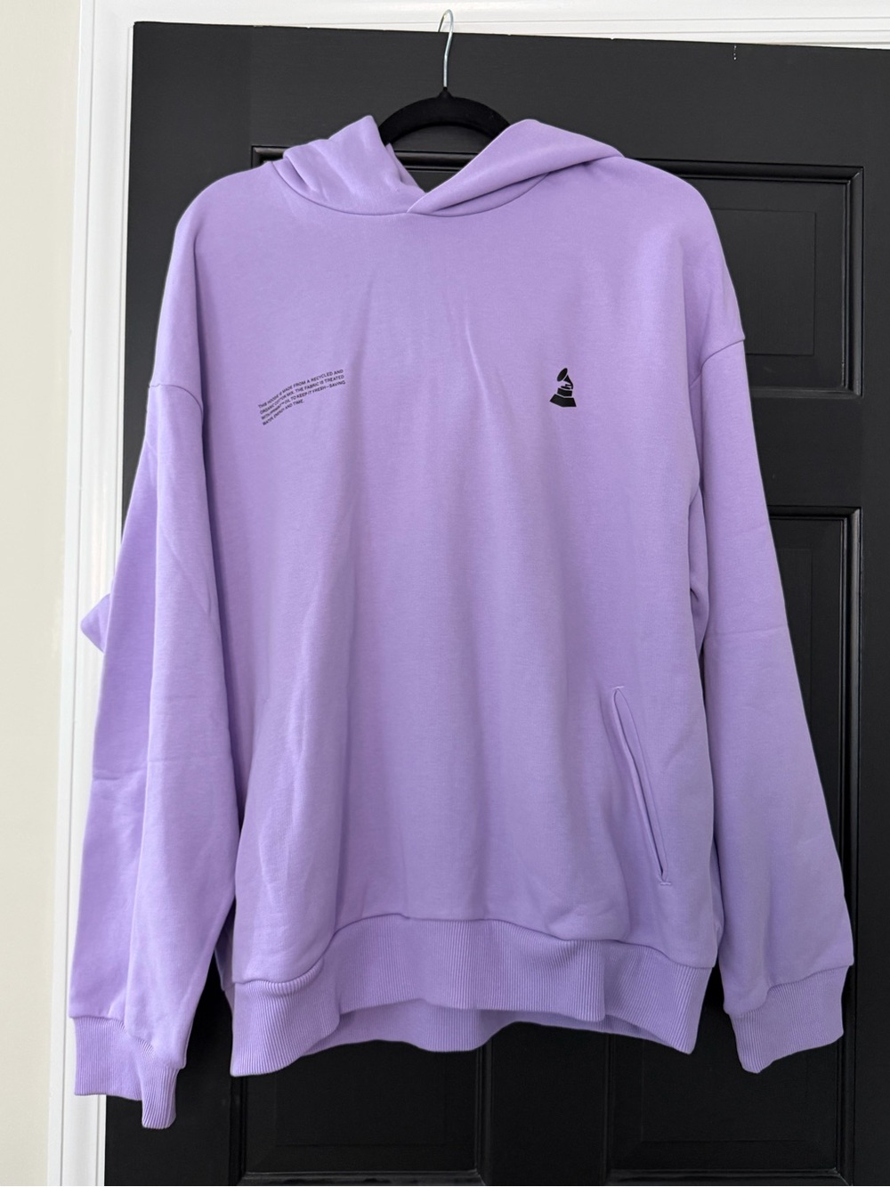Pangaia Lilac Crewneck Hoodie with Black Grammys Logo